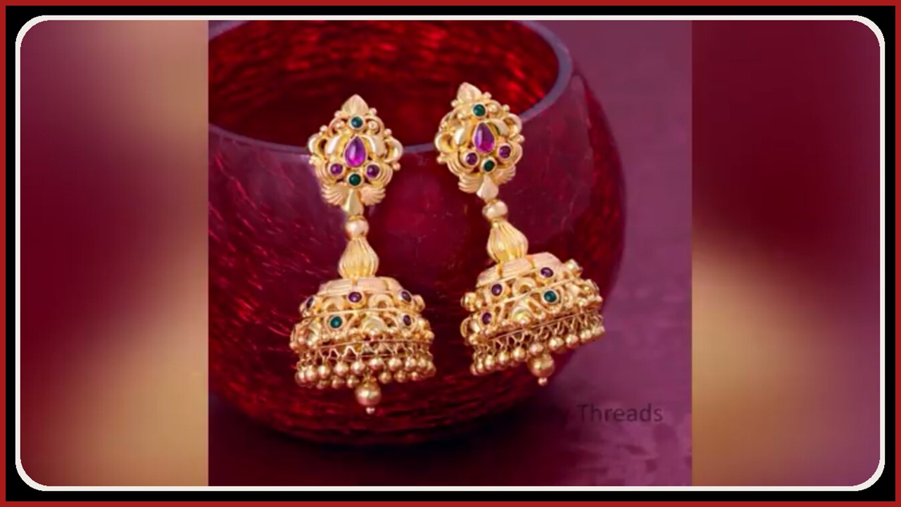 21ct Gold Buttalu Traditional Jhumka Earrings Jewellery, 49% OFF